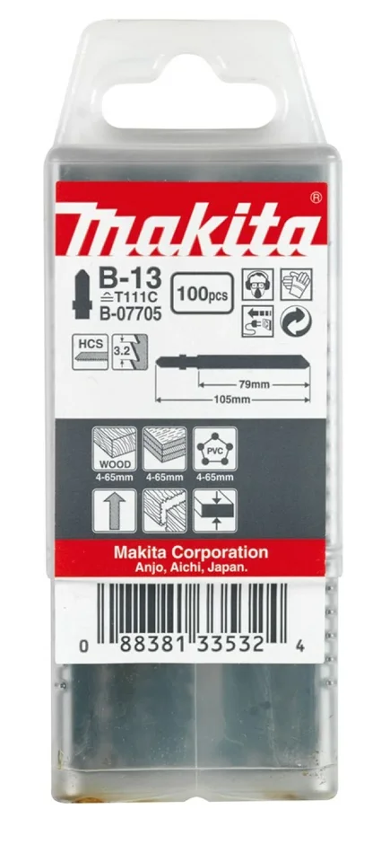 Makita B-07705 Lame de scie sauteuse – 70 x 3,2 mm – Bois (100 pcs)