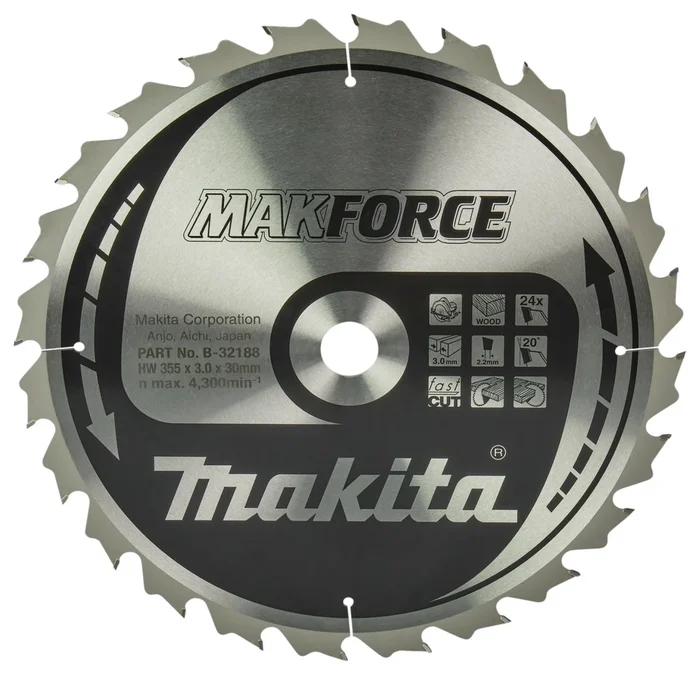 Makita B-32188 Makforce Lame de scie circulaire – 355 x 30 x 24T – Bois