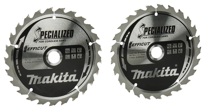 Makita B-62985-2 Lame de scie circulaire Bois – 165x20x1,4mm – 25 Dents – Duo Pack