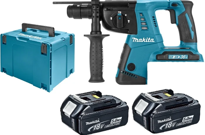 Makita DHR264RT2 Perforateur burineur sans-fil – 36V (2x 18V) Li-ion – SDS-Plus – Kit (2x 5,0 Ah) dans MAKPAC – 2,5 J