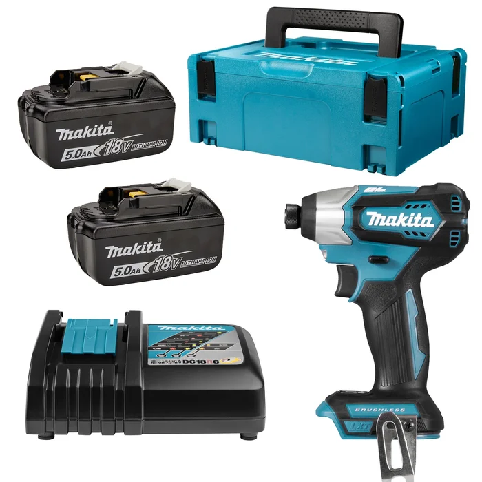 Makita DTD155RTJ Kit Visseuse à chocs 18V Li-Ion (batterie 2x 5.0Ah) dans MAKPAC – sans balais