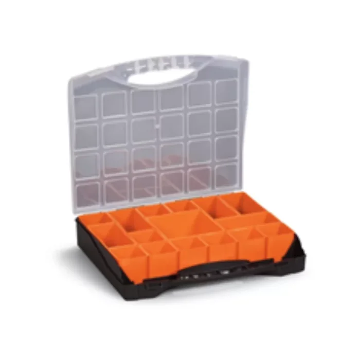 Mallette de rangement avec 24 godets amovibles – 400 x 370 x 58 mm – Polypropylene noir