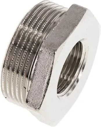 Mamelon de réduction G 1-1/2&Prime;(M)-G 3/4&Prime;(F), laiton nickelé