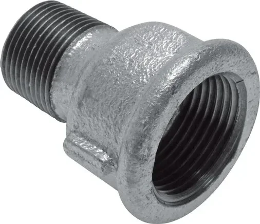 Mamelon de réduction R 1/4″(AG)-Rp 1/2″(IG), fonte malléable galvanisée