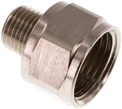 Mamelon de réduction R 1/4″(M)-Rp 1/2″(F), laiton nickelé