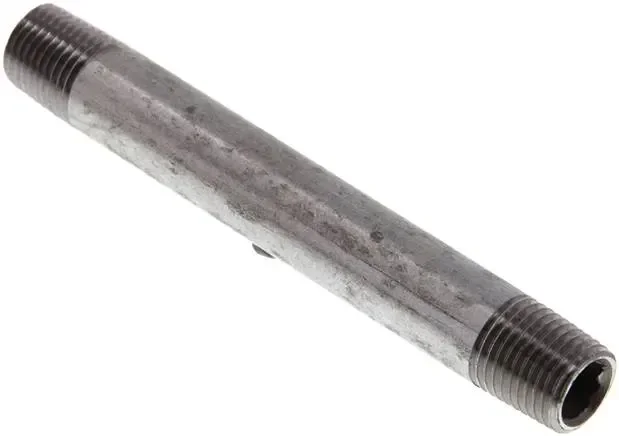 Mamelon double de tuyau R 1/4″-100mm, tube en acier ST 37 galvanisé