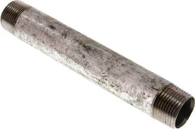 Mamelon double de tuyau R 1″-200mm, tube en acier ST 37 galvanisé