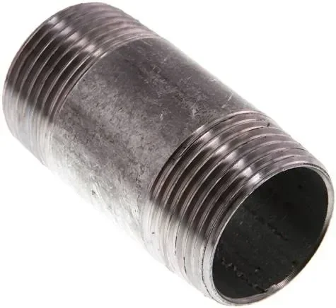 Mamelon double de tuyau R 1″-60mm, tube en acier ST 37 galvanisé