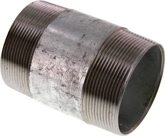 Mamelon double de tuyau R 2-1/2″-100mm, tube d’acier ST 37 galvanisé