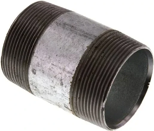 Mamelon double de tuyau R 2″-80mm, tube d’acier ST 37 galvanisé