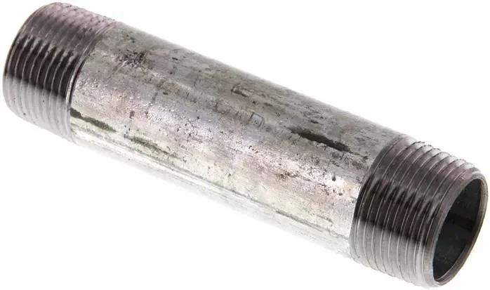 Mamelon double de tuyau R 3/4″-100mm, tube en acier ST 37 galvanisé