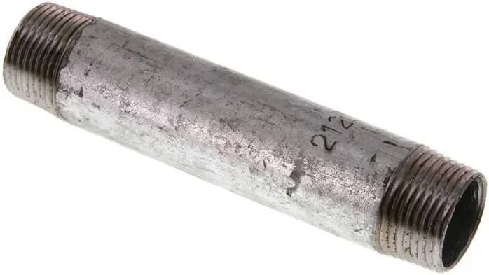 Mamelon double de tuyau R 3/4″-120mm, tube en acier ST 37 galvanisé