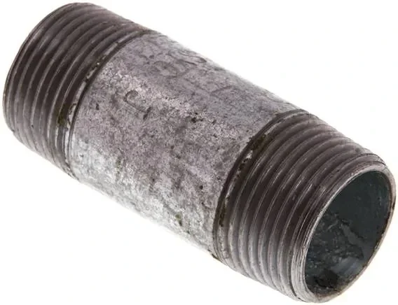 Mamelon double de tuyau R 3/4″-60mm, tube en acier ST 37 galvanisé