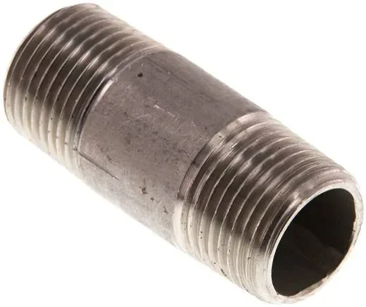 Mamelon double de tuyau R 3/8″-40mm, 1.4571