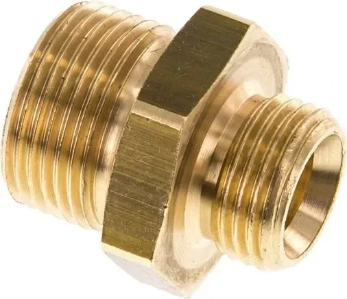 Mamelon double G 3/4″-G 1/2″, laiton/fonte rouge