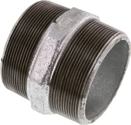 Mamelon double R 3″-R 3″, fonte malléable galvanisée