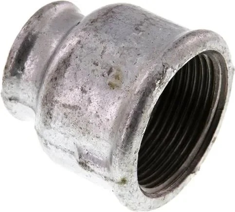 Manchon rond Rp 1-1/4&Prime;-Rp 3/4&Prime;, fonte malléable galvanisée
