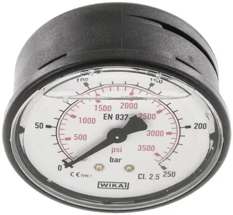 Manomètre à glycérine horizontal (KU/Ms), 63mm, 0 – 250 bar