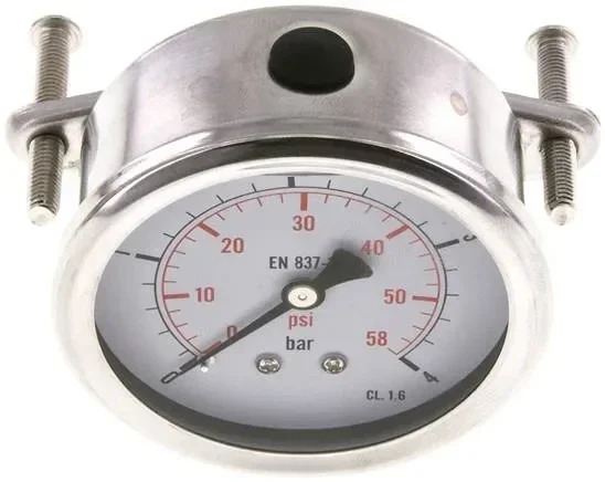Manomètre à glycérine intégré, lunette 3 points, 63 mm, 0-4 bar – Eco-Line