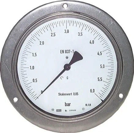 Manomètre de précision horizontal, 160mm, 0 – 40 bar