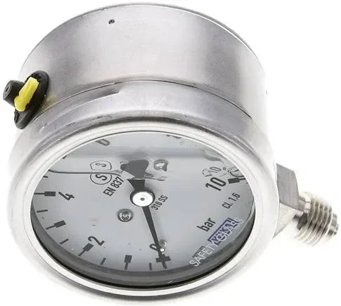 Manomètre de sécurité Gly. vertical,63mm, 0 – 10 bar