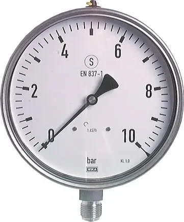 Manomètre de sécurité vertical, 160mm, 0 – 1,6 bar