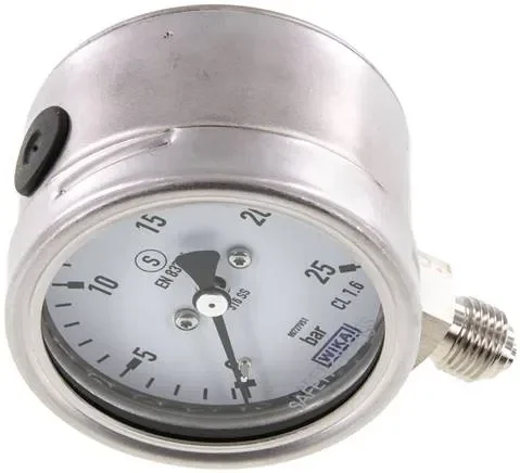 Manomètre de sécurité vertical, 63mm, 0 – 25 bar