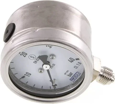 Manomètre de sécurité vertical, 63mm, 0 – 40 bar