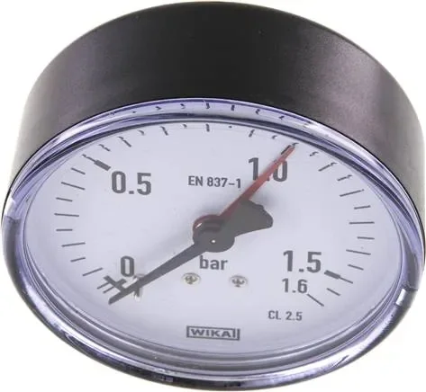 Manomètre horizontal, 80mm, 0 – 1,6 bar