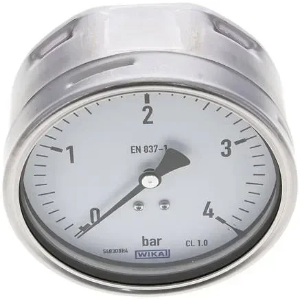 Manomètre horizontal (CrNi/Ms), 100mm, 0 – 4 bar