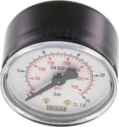 Manomètre horizontal (ST/Ms), 50mm, 0 – 25 bar, G 1/4