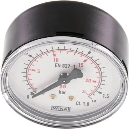 Manomètre horizontal (ST/Ms), 63mm, 0 – 1,6 bar, G 1/4