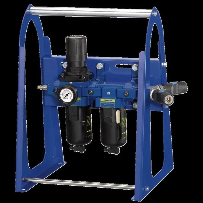 Manomètre, régulateur et microfiltre Prevost TB CSM3 avec support mobile, sortie avec 2 raccords CSM 08