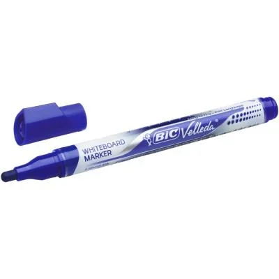 Marqueur bleu effaçable à sec VELLEDA Pocket – pointe ogive – encre liquide bleue