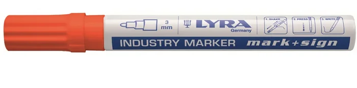 Marqueur peinture laquée orange en boite de 10 LYRA MARK + SIGN – OMYACOLOR- 4040013