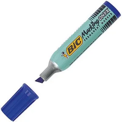 Marqueur permanent Bic Onyx Marker standard 1481 – pointe biseautée bleu