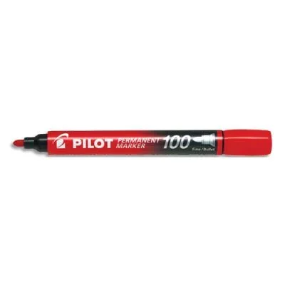 Marqueur permanent Pilot Marker 100 – pointe conique fine – rouge