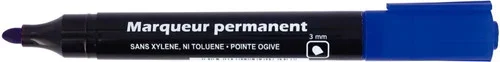 Marqueur permanent pointe ogive 3mm bleu