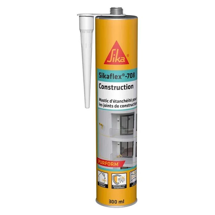 MASTIC D&rsquo;ÉTANCHÉITÉ 400ML BEIGE SIKAFLEX-708 CONSTRUCTION – LOT DE 12 – SIKA – 806471