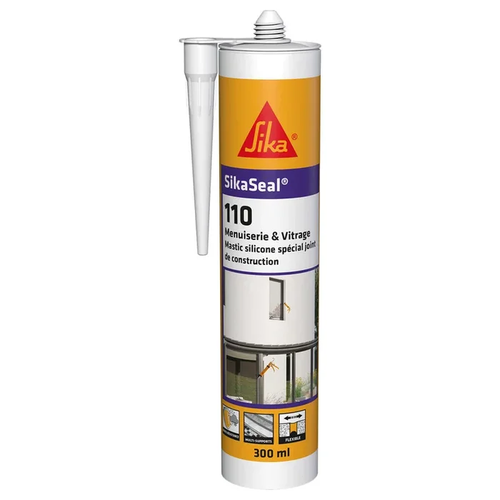 MASTIC EN CARTON DE 12 CARTOUCHES 300ML DE SIKASEAL-110 MENUISERIE & VITRAGE GRIS – SIKA – 739180