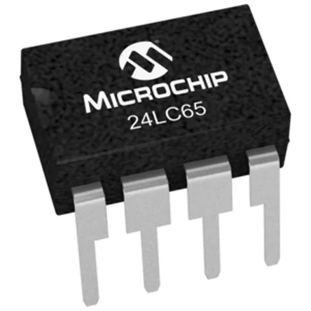 Mémoire EEPROM en série, 24LC65/P, 64Kbit, Série-I2C PDIP, 8 broches, 8bit