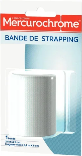 Mercurochrome Bande de Strapping 2.5 m x 6 cm