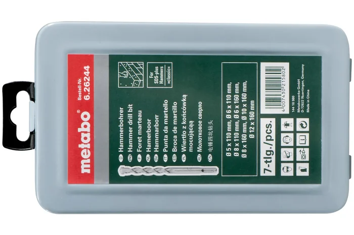 Metabo 626244000 SDS-Plus Jeu de 7 mèches à percussion