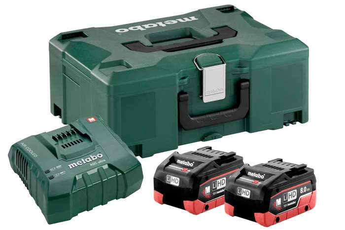 Metabo 685131000 Set de démarrage 18V LiHD (2x batterie 8,0Ah) + chargeur