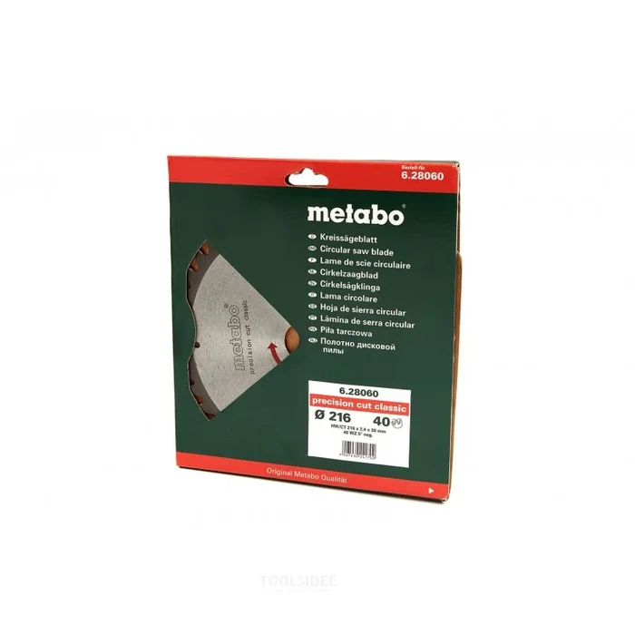 Metabo lame de scie pour bois 40 T 216 x 2,4 x 30 mm