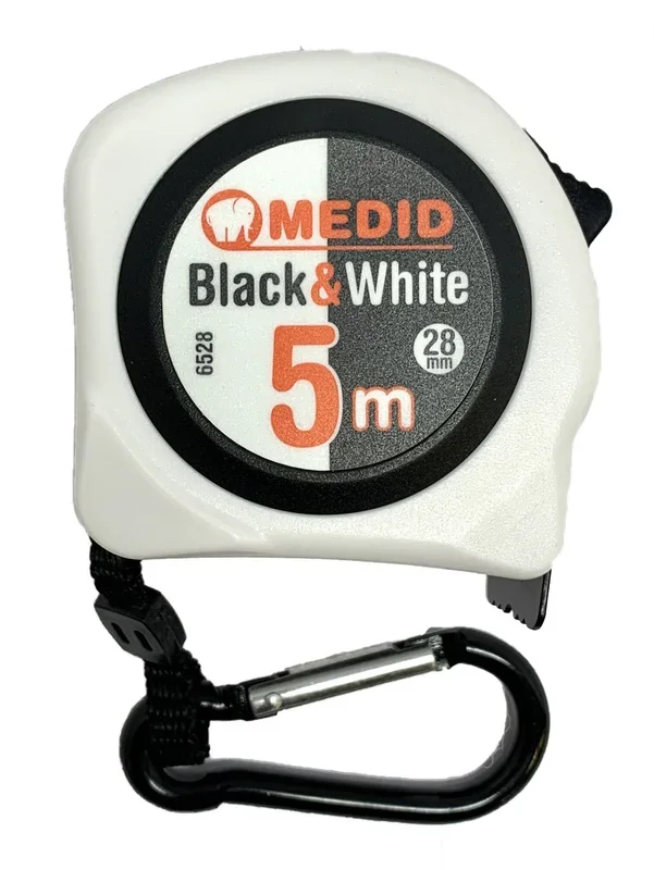 Mètre à ruban blanc Black & White 5m 28mm MEDID – 6528