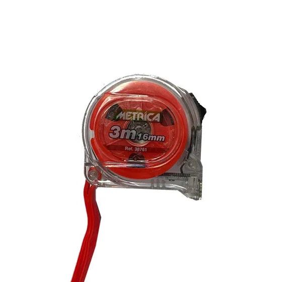 METRE RUBAN TRANSPARENT DOUBLE GRADUATION ROUGE 3M METRICA – 38761