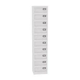 Meuble à clapet – 10 cases – 41 x 198 cm – gris clair