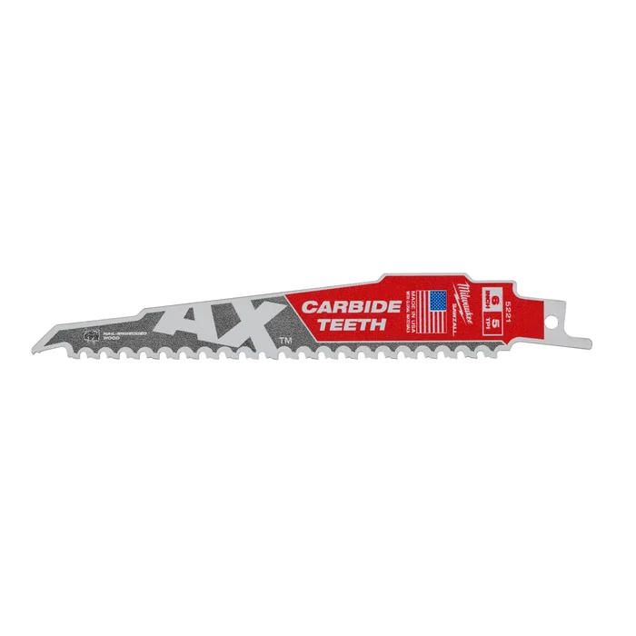 Milwaukee 48475521 Lame de scie alternative Sawzall The AX Carbide – 150 x 5TPI – bois – 5 pcs.