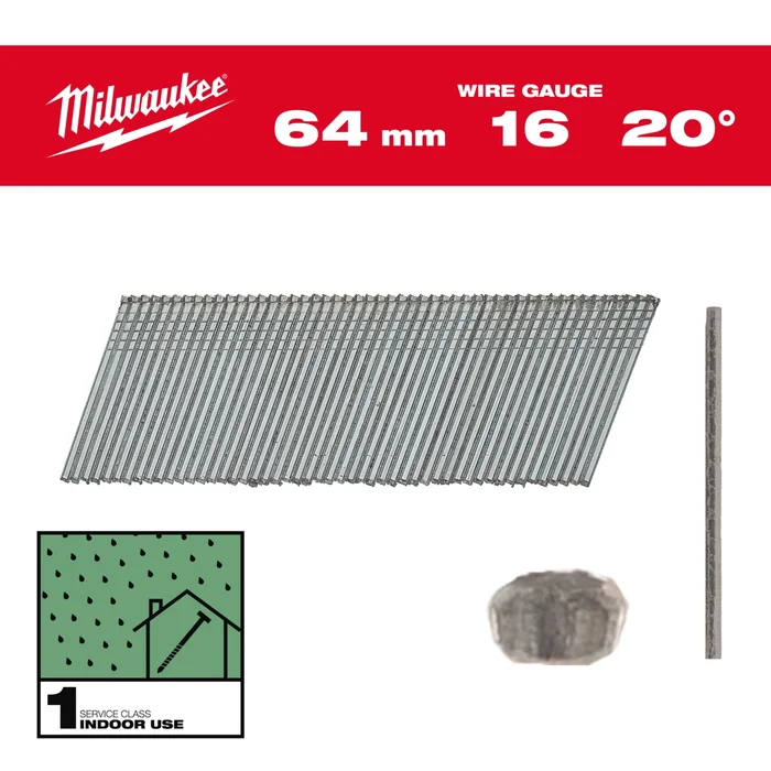 Milwaukee 4932492586 Clous 16G/20/64mm/G/SC1-2kpc